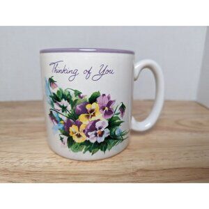 Red Farm Studio FIB Bogart Korea Thinking of You violets grandma core mug 3 1/2"